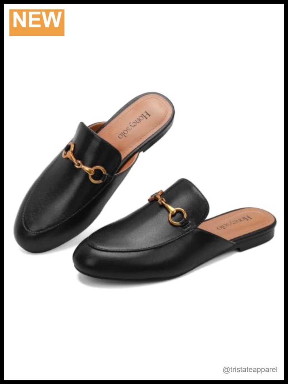 Almond Toe Mules for Women Buckle Flats Loafer Slip On Shoes
